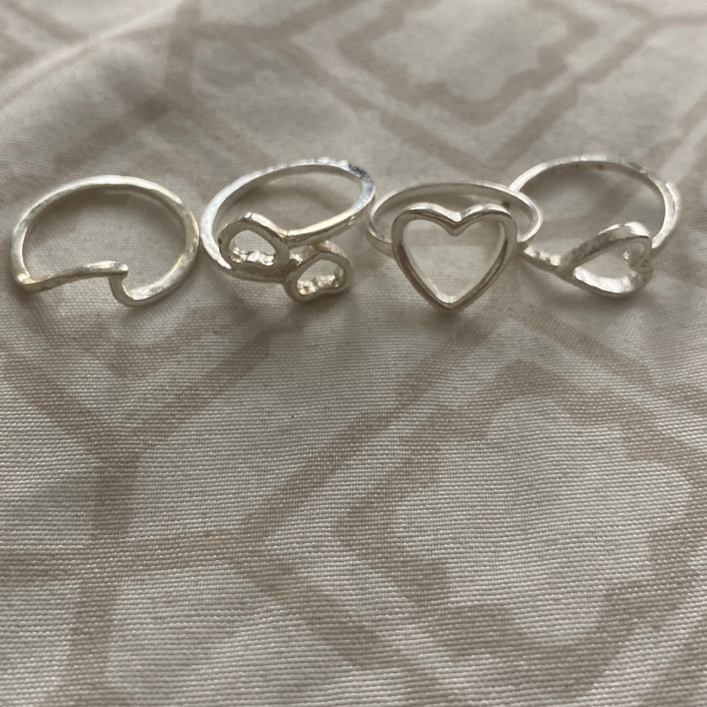 Silver rings.